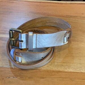 American Eagle Outfitters Silver Leather Belt